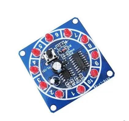 Круглый электронный Лаки поворотные люкс CD4017 NE555 самостоятельно DIY светодиодный