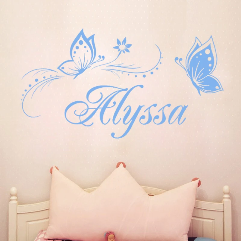 Персонализированные настенные наклейки с именем бабочки для фестиваля вечерние