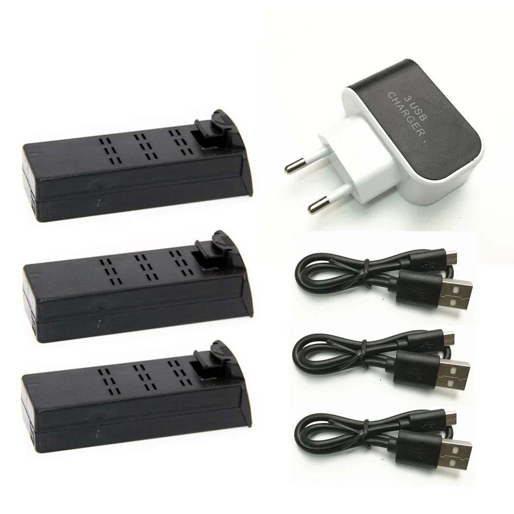 3 шт. 7 в 800 мА · ч с USB кабелем для зарядки зарядной головкой европейского стандарта