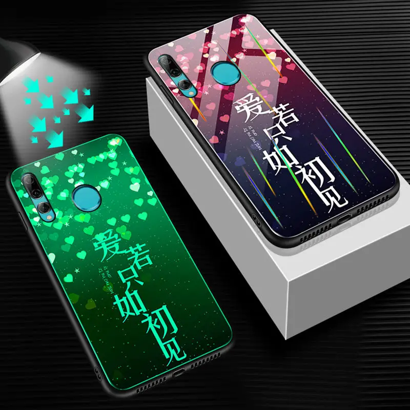 Светящийся чехол для телефона huawei Honor 20 Lite, чехол, светящаяся задняя крышка из закаленного стекла для huawei Honor 10i 20 Lite, чехол, сумка