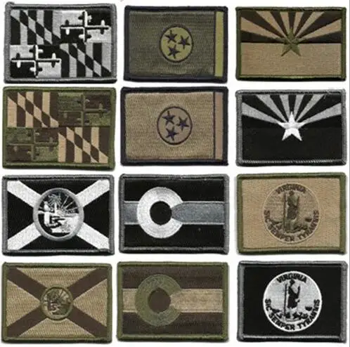 12 шт Америка Мэриленд Флорида Colorado Вирджиния Теннесси нашивка с вышитым флагом