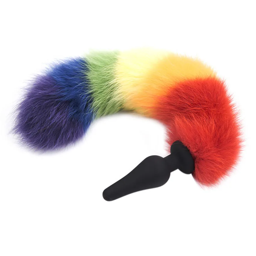 Tail Rainbow Color Fox Anal Plug Butt Silicone Or Metal Faux | Красота и здоровье