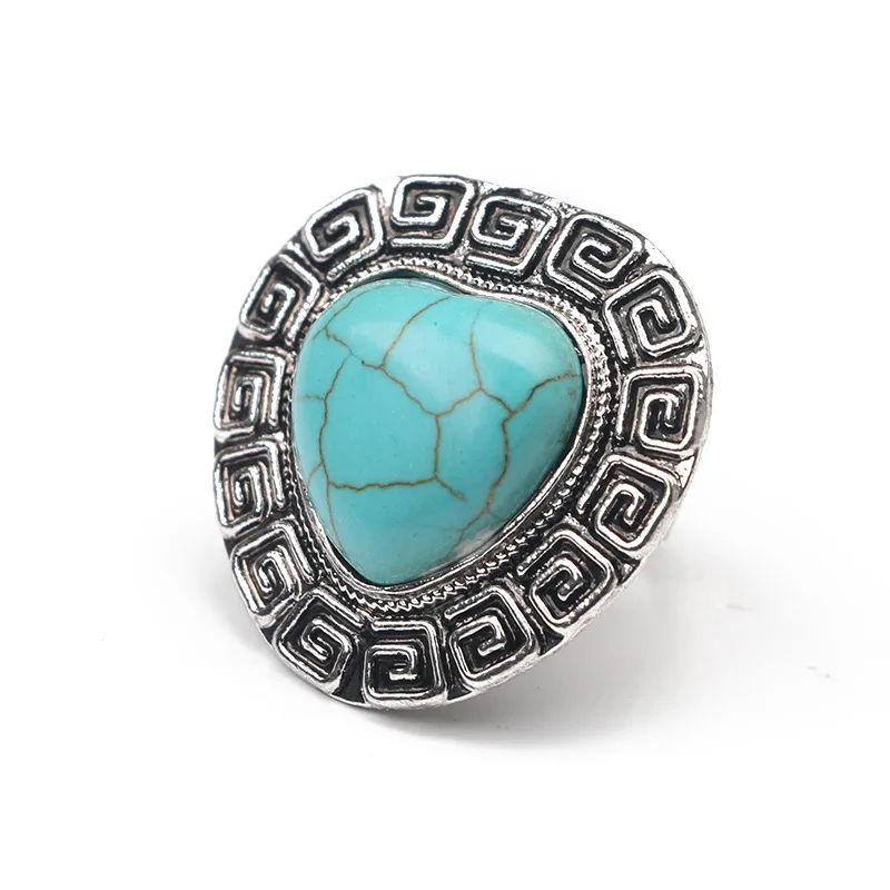 Nihaojewelry модные Винтаж в форме сердца кольцо синий Натуральный камень