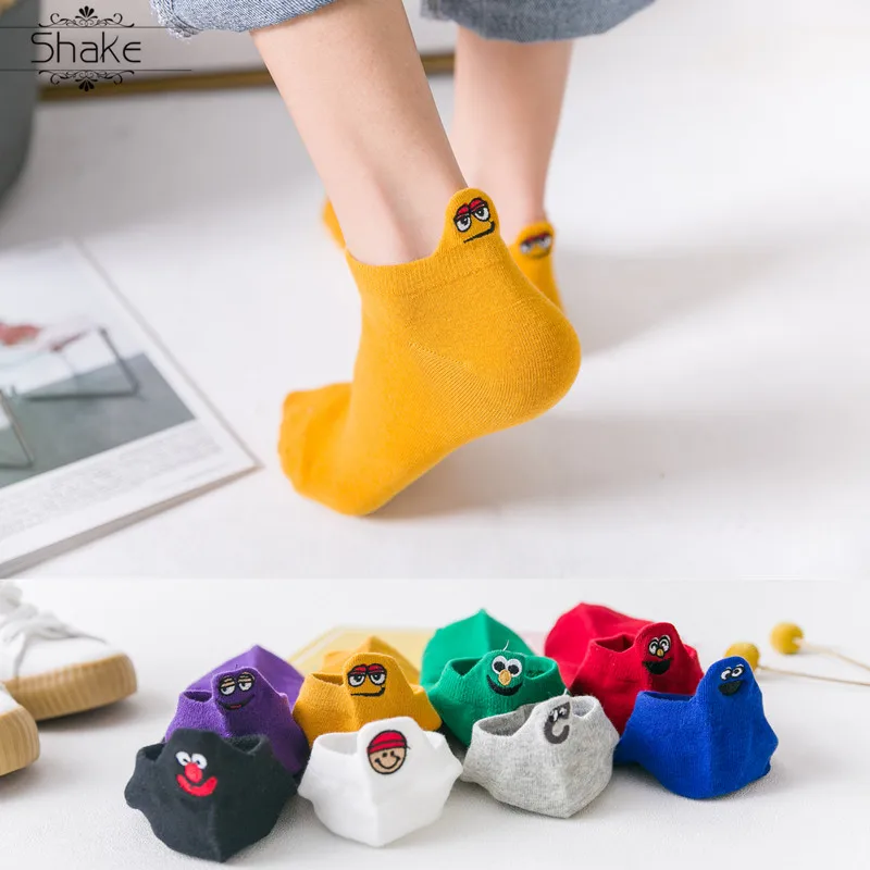Встряхните забавные носки с изображением улыбающегося лица для женщин и девочек