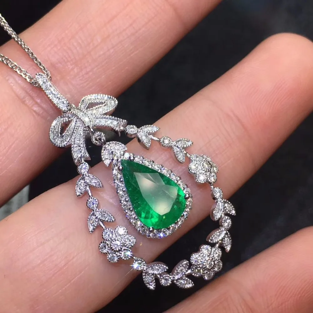Ювелирные изделия настоящее чистое 18 K Белый Золотой ювелирные AU750 натуральный
