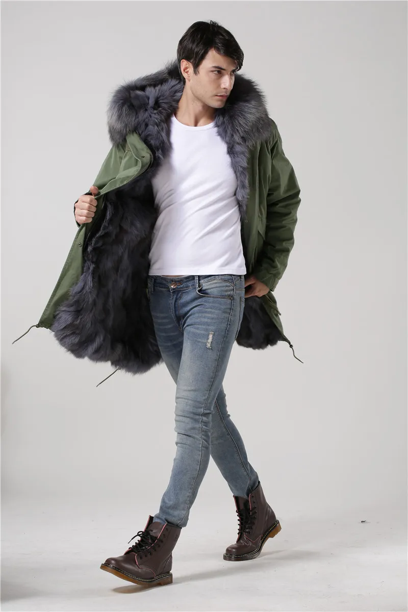 Новые модные меховые пальто унисекс с большим воротником из меха енота серого