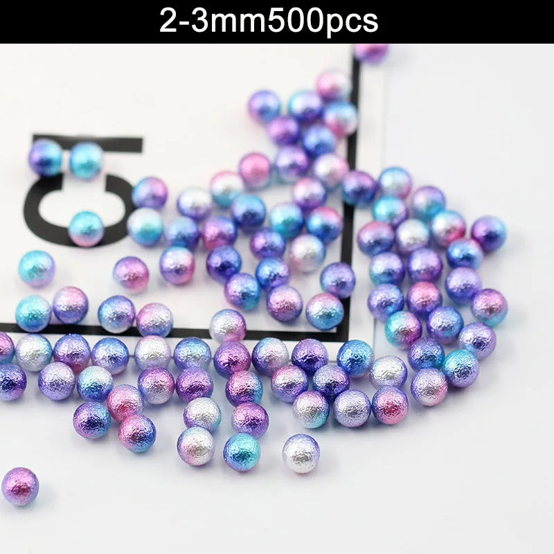 2-3mm 500pcs Смешать радужные Цвет Круглый бисер в виде жемчужин без отверстия бусины DIY ремесло решений для Для женщин LXY9 JY18 - Цвет: 2-3mm 500pcs
