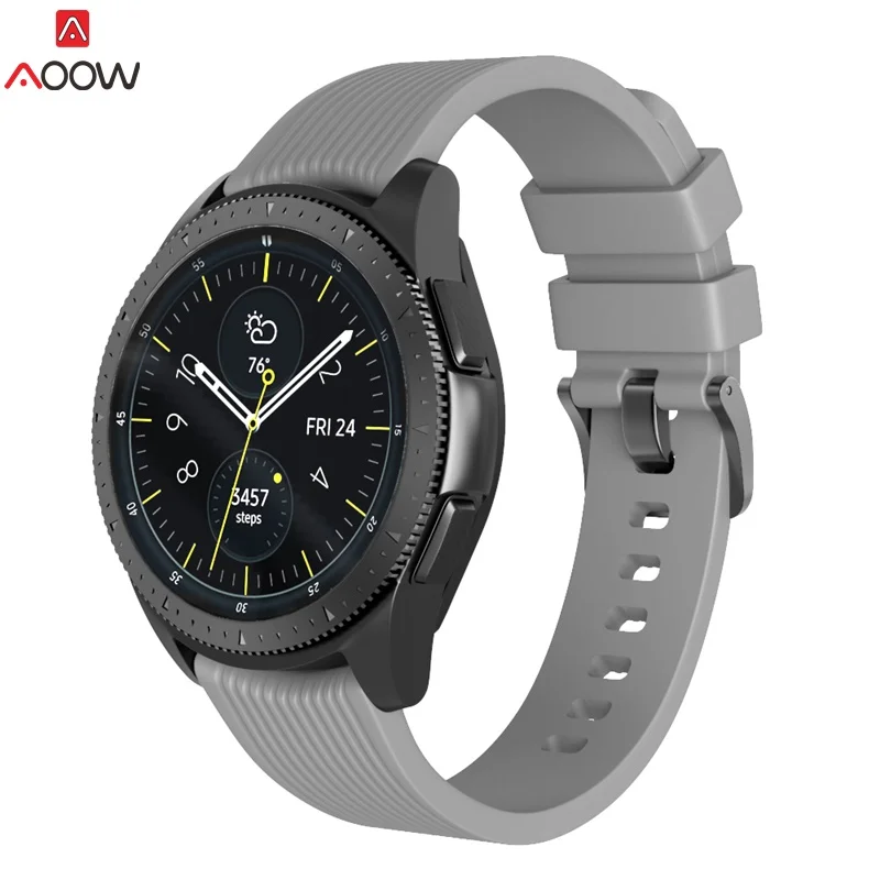 Силиконовый ремешок для часов 20 мм 22 Samsung Galaxy Watch 42 46 полосатый сменный спортивный