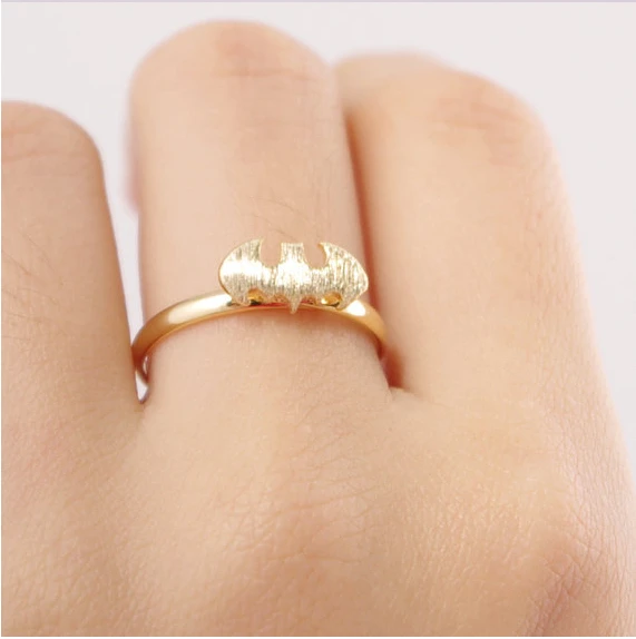 Распродажа позолоченное кольцо в стиле Kpop летучая мышь из нержавеющей стали |