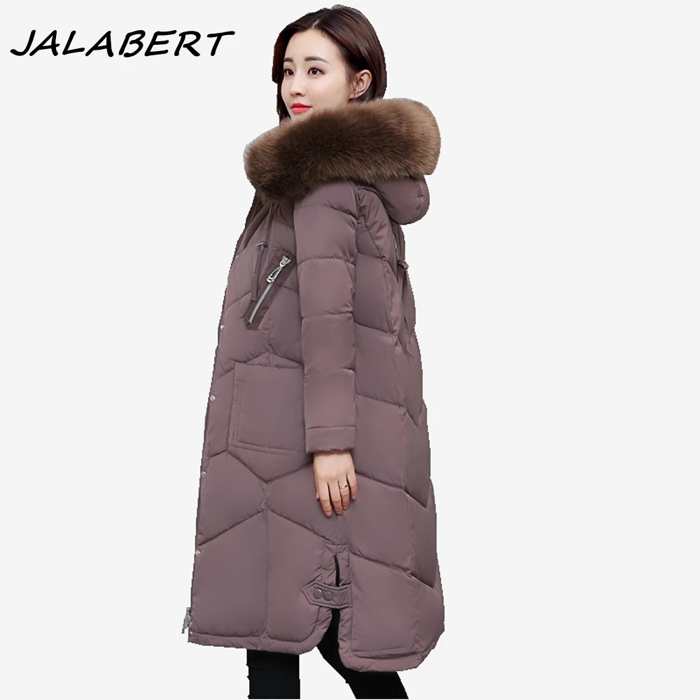 Новинка 2017 куртка для женщин зимний большой меховой воротник толще сплошной