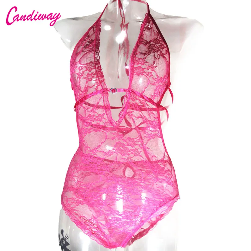 Фетиш кружевное нижнее белье на бретельках с вырезами Эротическое Прозрачное