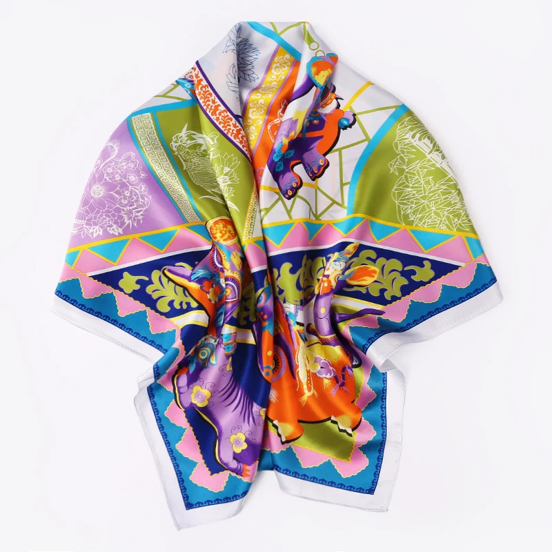 Luxury Brand 100% Silk scarf women Fashionable designer silk bufanda muslim square head elegant lady infinity shawl | Аксессуары для