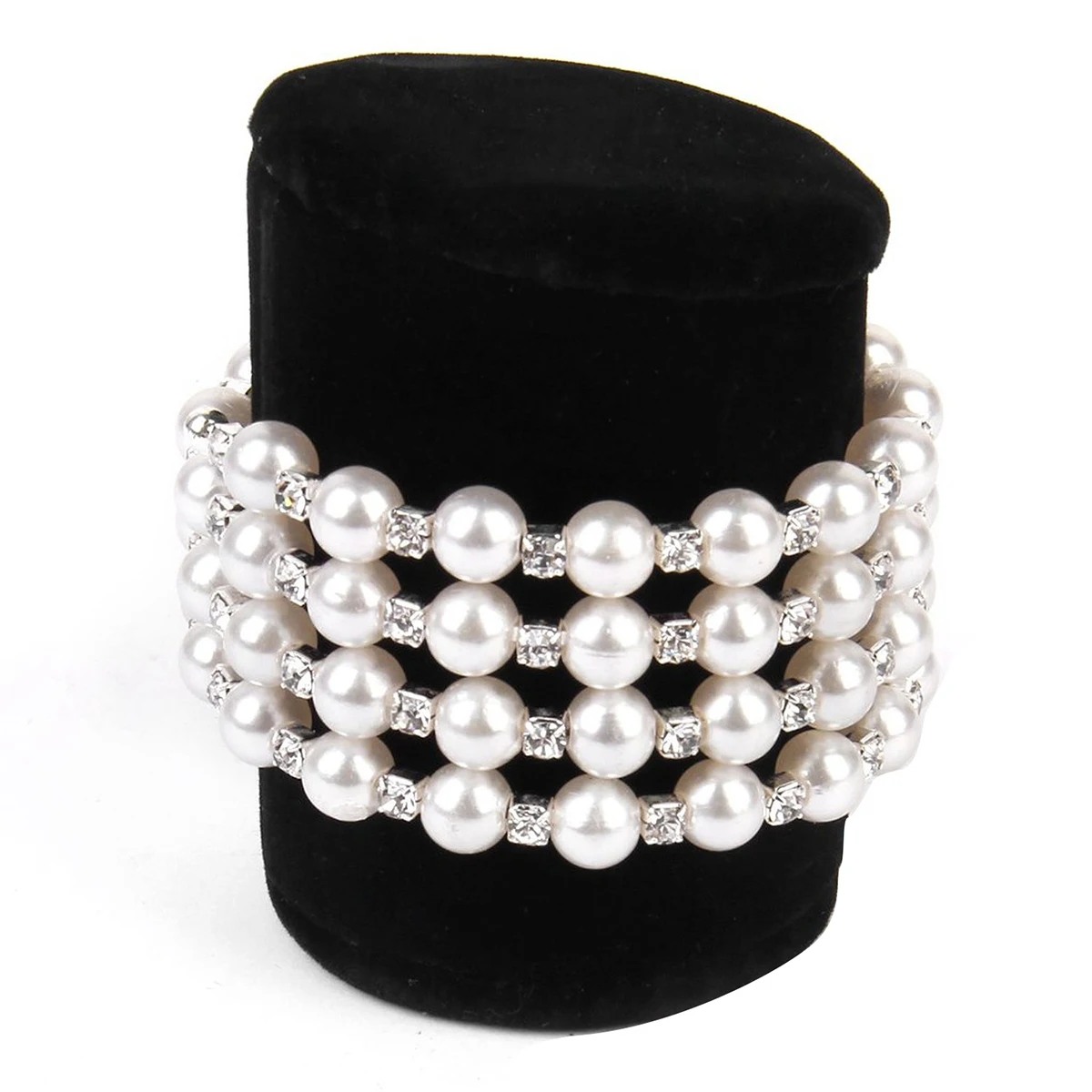 Свадебный браслет с искусственным жемчугом и стразами|bridal bangle|bracelet rhinestonebracelet