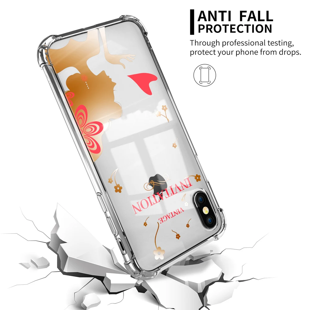 IQD чехол для iPhone X XS Max XR 7 8 6 6 S Plus Shell прозрачные чехлы с узором ультратонкий ТПУ бампер противоударный защитный чехол