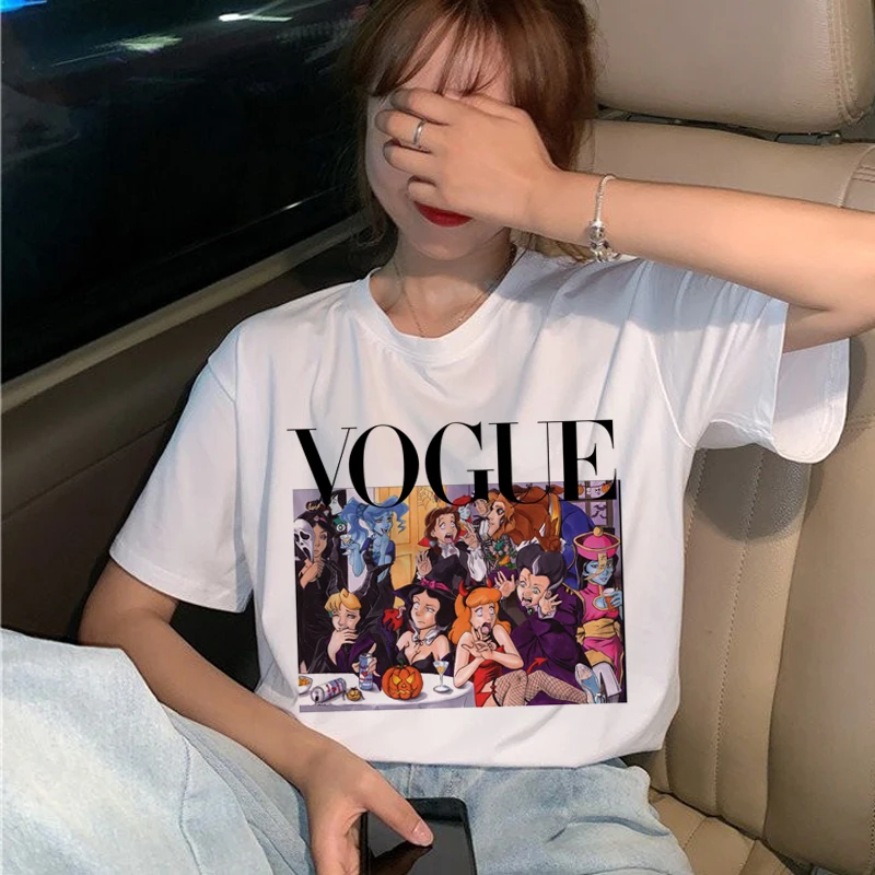 Vogue Harajuku Ullzang Футболка женская забавная мультяшная принцесса футболка 90s графическая Эстетическая Футболка Модные кавайные футболки женские