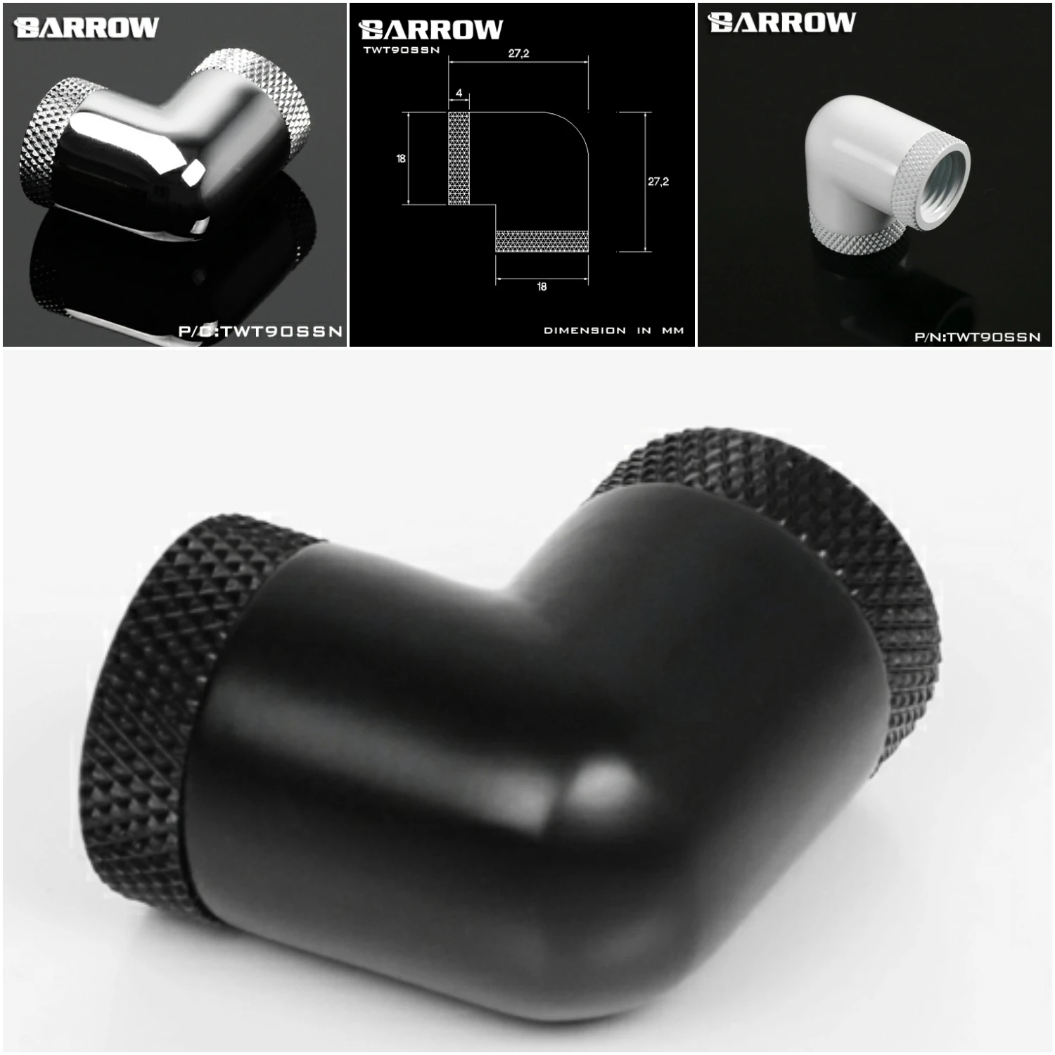 Вращающийся коннектор Barrow G1/4 &quot90 градусов вращающийся Коннектор с поворотом на