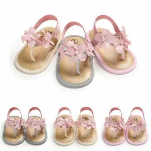 Босоножки для девочки принцессы для новорожденных противоскользящие детские тапочки с мягкой подошвой для новорожденных девочек