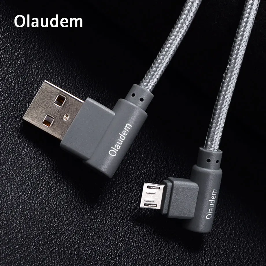 Olaudem кабели для мобильных телефонов 90 градусов кабель Micro USB Android провода зарядный