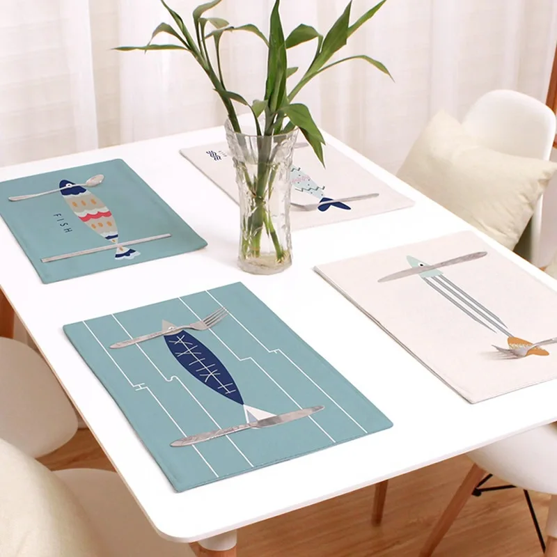 4 шт./компл. кухня подложки под столовые приборы из хлопка и льна стол салфетка