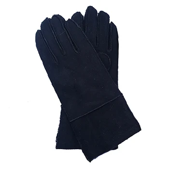 Color 4 blue Зимние женские перчатки из натуральной овчины, очень теплые меховые перчатки из натуральной кожи, перчатки без пальцев - Цвет: Color 4 blue