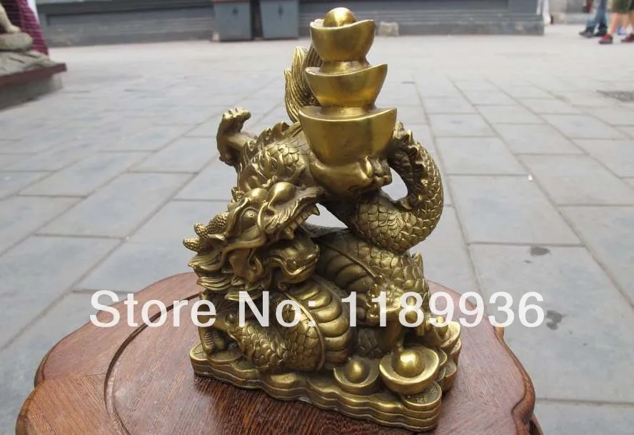 Скульптура фэншуй счастливый Дракон Бао 6 5 &quotЧистая медь Китай богатство
