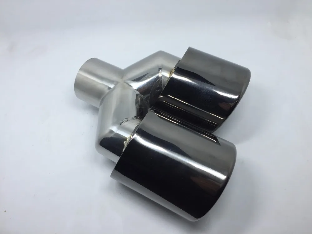 Универсальный черный двойной автомобильный глушитель выхлопной наконечник