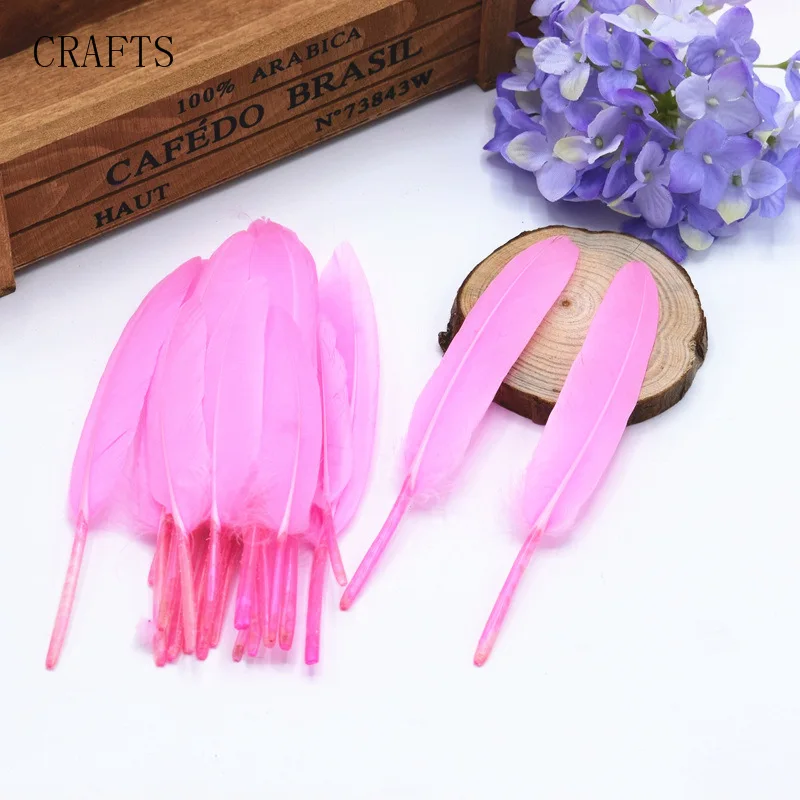 pink Новые 20 красивых утиных перьев 10-16 см/4-6 дюймов DIY ювелирные украшения декоративные аксессуары - Цвет: pink
