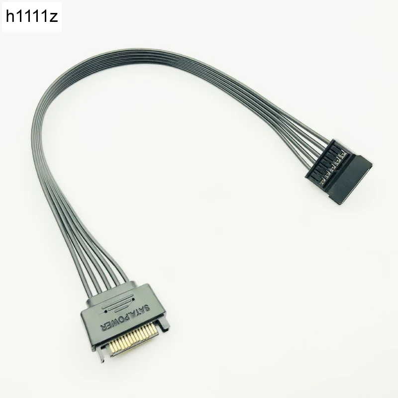 30 см Черный одиночный рукав SATA 15Pin папа к женскому силовой удлинитель HDD SSD кабель