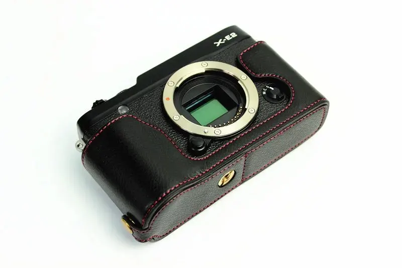Чехол для видеокамеры из натуральной кожи для Fujifilm Fuji X-E1 X-E2 XE1 XE2, сумка на половину корпуса, нижняя крышка