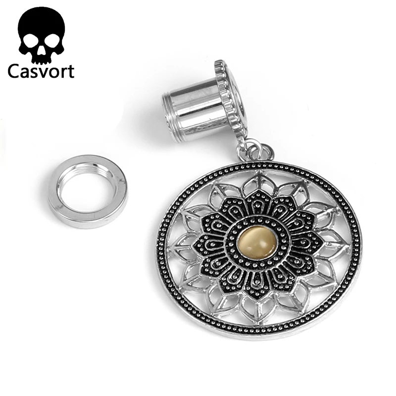 Casvort новые спиральные Висячие беруши для пирсинга, ювелирные изделия для тела из нержавеющей стали, винтовые опаловые серьги для ушей, тоннели, серьги для лучшего подарка