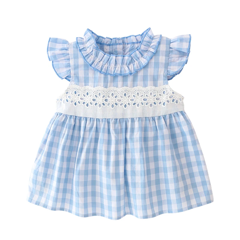 Милое и Красивое Летнее платье для маленьких девочек детей от 2 до 7 лет в клеточку