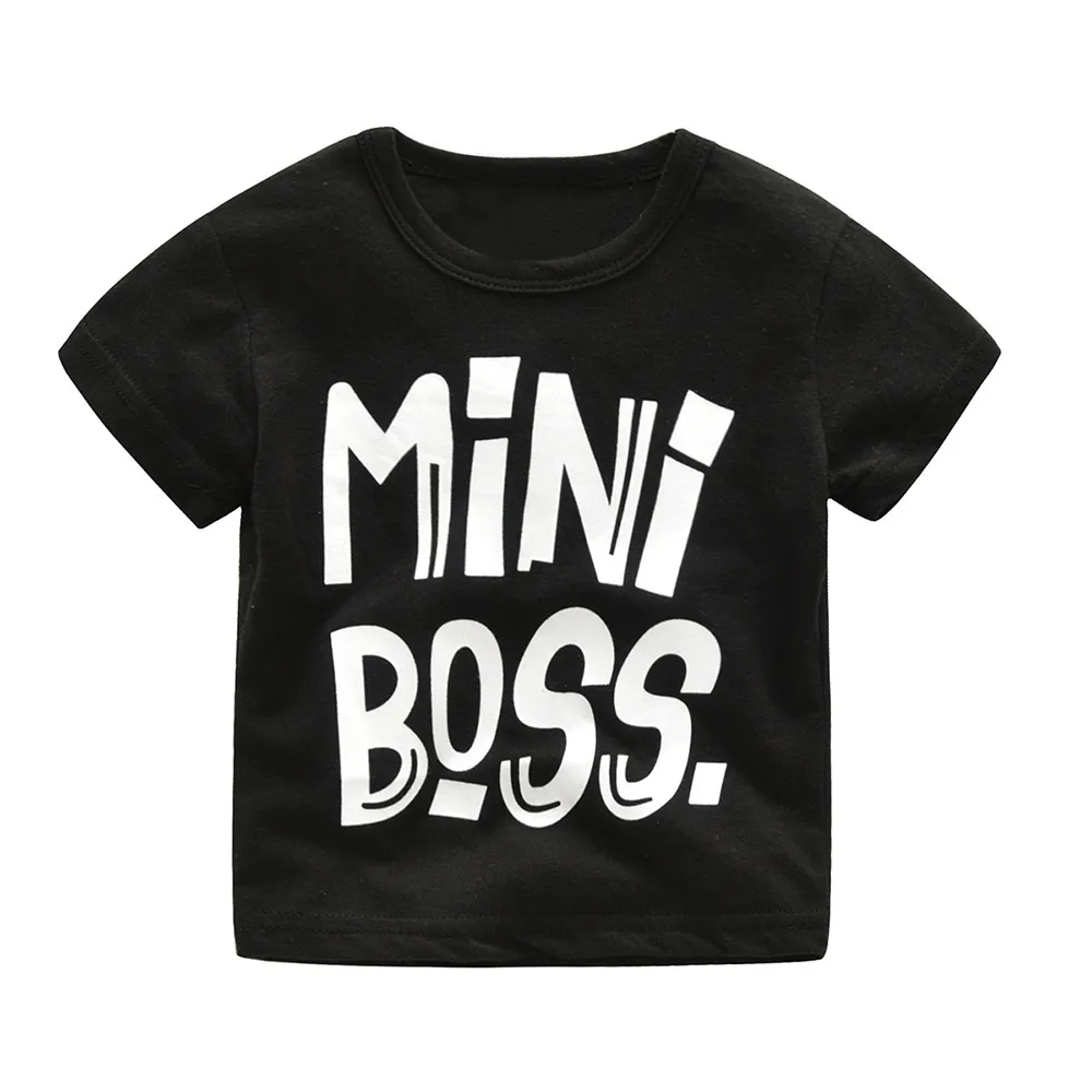 Детская футболка с надписью mini boss для мальчиков и девочек одежда малышей