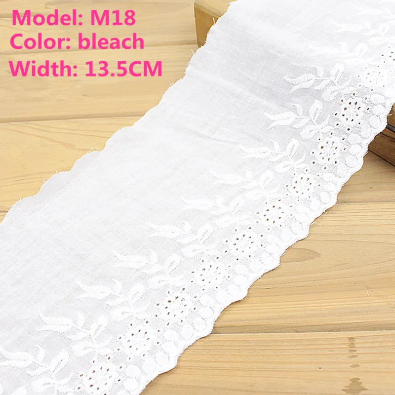 Хлопчатобумажная ткань 1 ярд 18 видов стилей белая кружевная отделка сделай сам