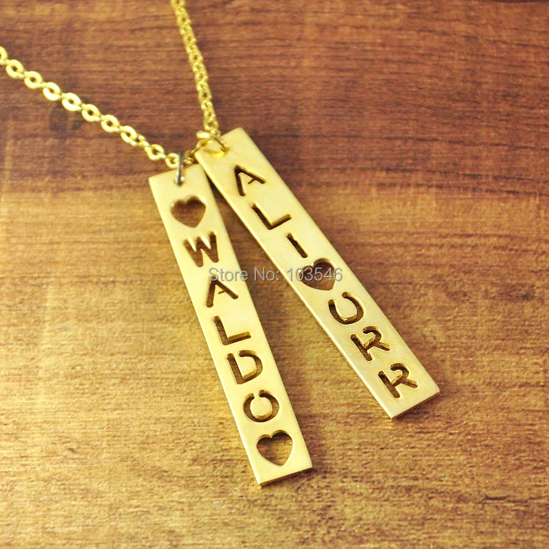 Пользовательские золото Цвет бар Цепочки и ожерелья персонализированные