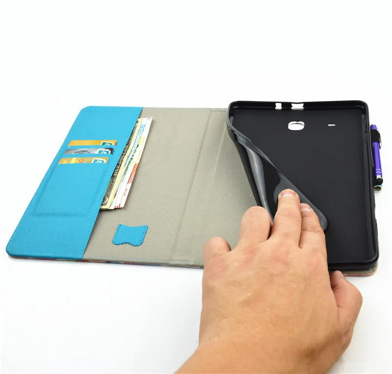 Чехол для Samsung Galaxy Tab E 9 6 чехол-подставка из искусственной кожи 3D-принтера T560 T561