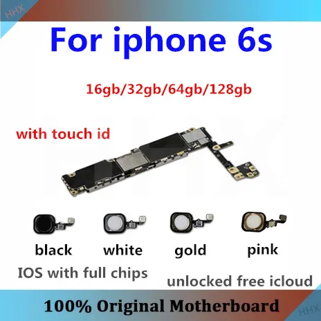 Для iphone 7 материнская плата разблокированная для iphone 7 Материнские платы с/без Touch ID черный/белый/золотой с системой IOS