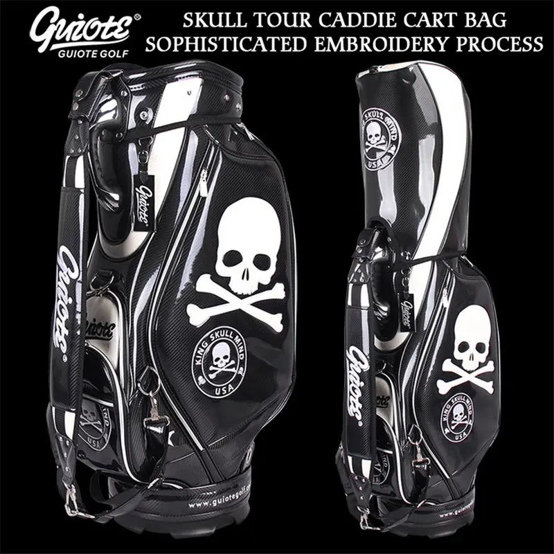 [2 цвета] King Skull USA Golf Caddie Cart Сумка из искусственной кожи Golf Tour Staff сумка с дождевиком 5-way для мужчин и женщин
