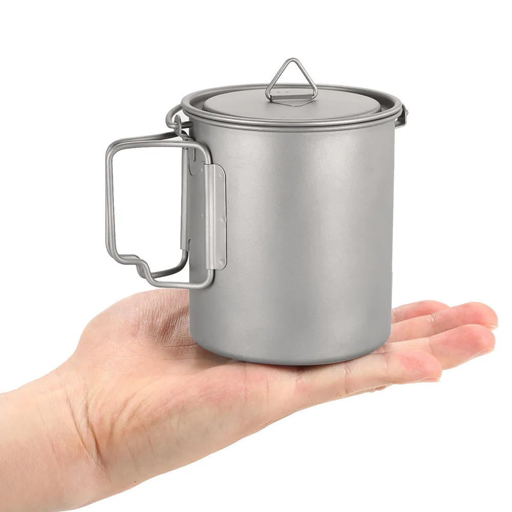 Титановая чашка 750 мл 900 1100 титановая для воды кружка с крышкой складная ручка