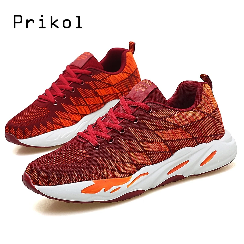 Prikol бренд Для мужчин спортивные Обувь Мода Бег легкий спортивный Fly Knit Спортивная