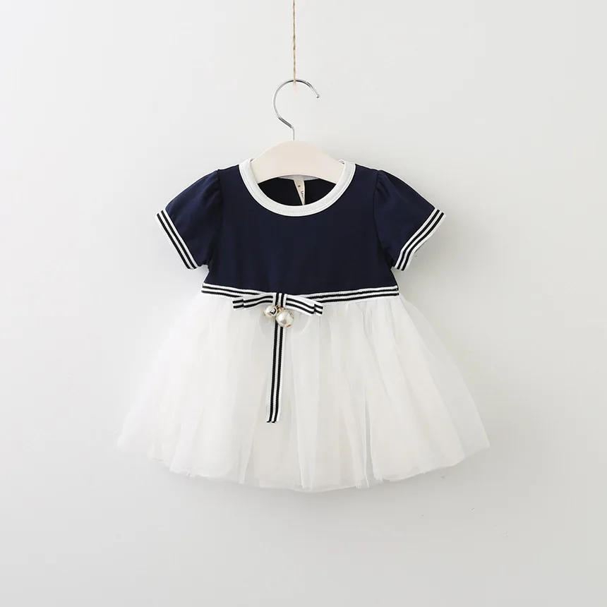 Летние Обувь для девочек платье-пачка милые дети лук Повседневное Платья женщин