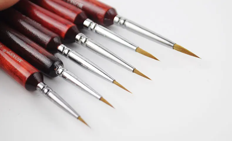 6 шт./лот 000#~ 3# модель DIY ручка остроконечная кисть контурная ручка комбо для Gundam модель здания военная модель инструмент