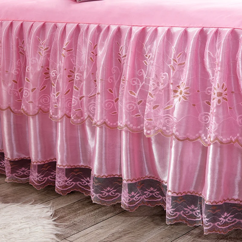 1 шт. кружевная кровать юбка + 2 наволочки покрывает постельное белье комплект