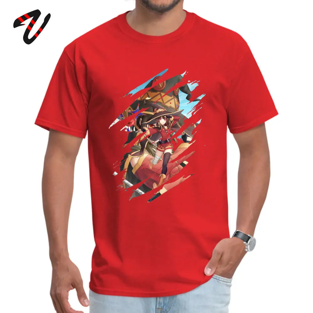 Футболка Megumin KonoSuba, с круглым вырезом, с рисунком, с коротким рукавом, Linkin Park, все хлопковые мужские футболки для отдыха, Прямая поставка - Цвет: Red