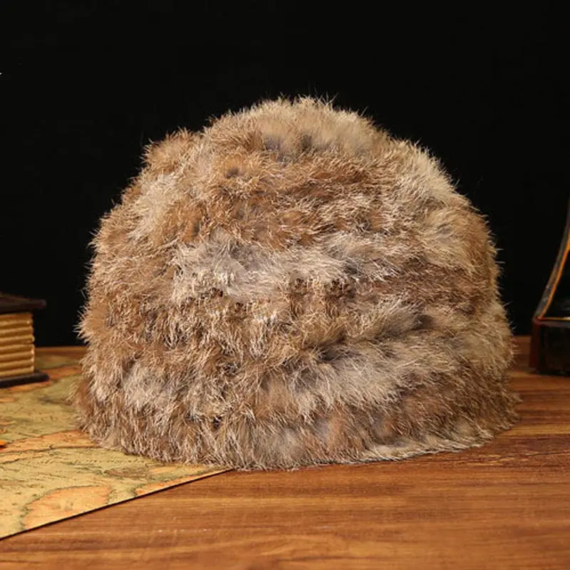 Новая модная вязаная шапка из натурального кроличьего меха для женщин и девочек