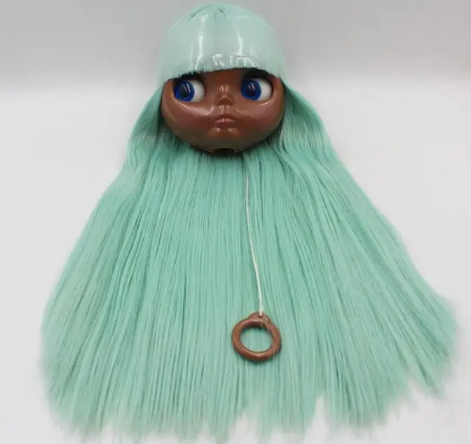 Кукла телесного цвета супер темная кожа зеленые длинные прямые волосы|Куклы| |