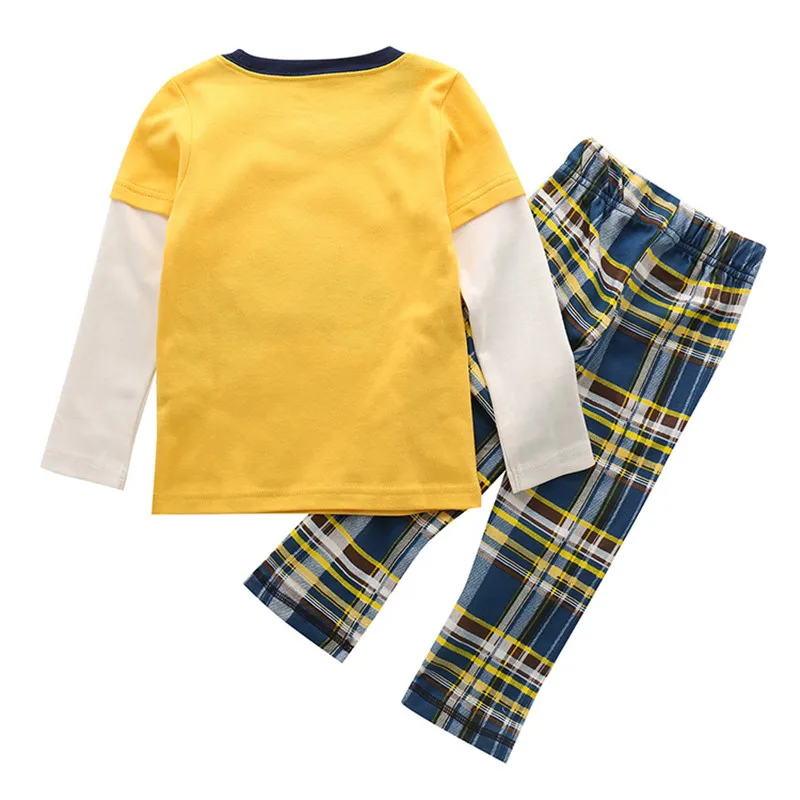 Jumping meters Boys Clothing sets long sleeve Top &amp full pants embroidery motorcycle brand Children cotton Boy Sets |