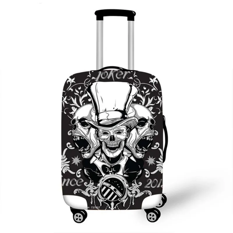 Skull Suitcase Cover Protector For 18-32 Inch Trolley Case Elastic Thick Travel Dust Cover Baggage Luggage Protective Cover - Цвет: V16