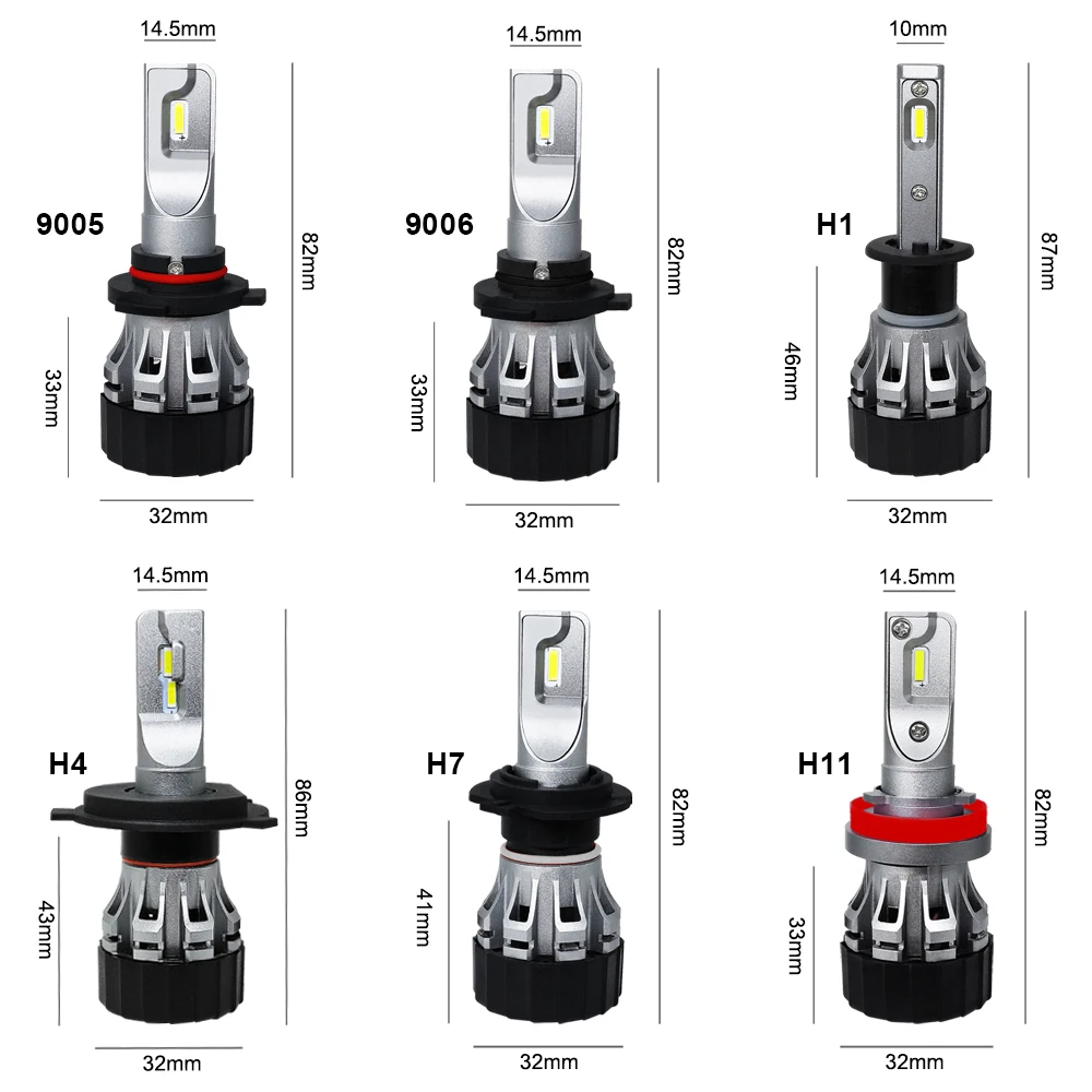 Roadsun автомобильный светильник лампочка H7 светодиодный чип CSP H1 H11 9005 9006 HB3 HB4 H4 светодиодный головной светильник авто лампы 12V 6000K 8000LM