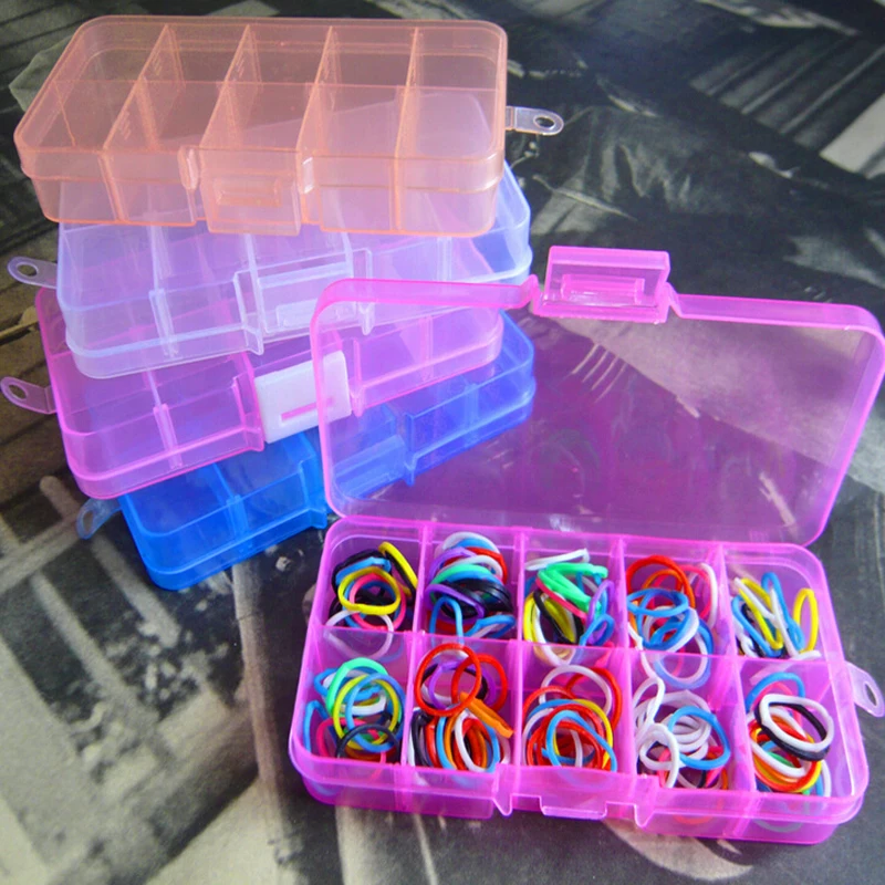 Пластиковый ящик для хранения с 10 отделениями Компактный регулируемый контейнер