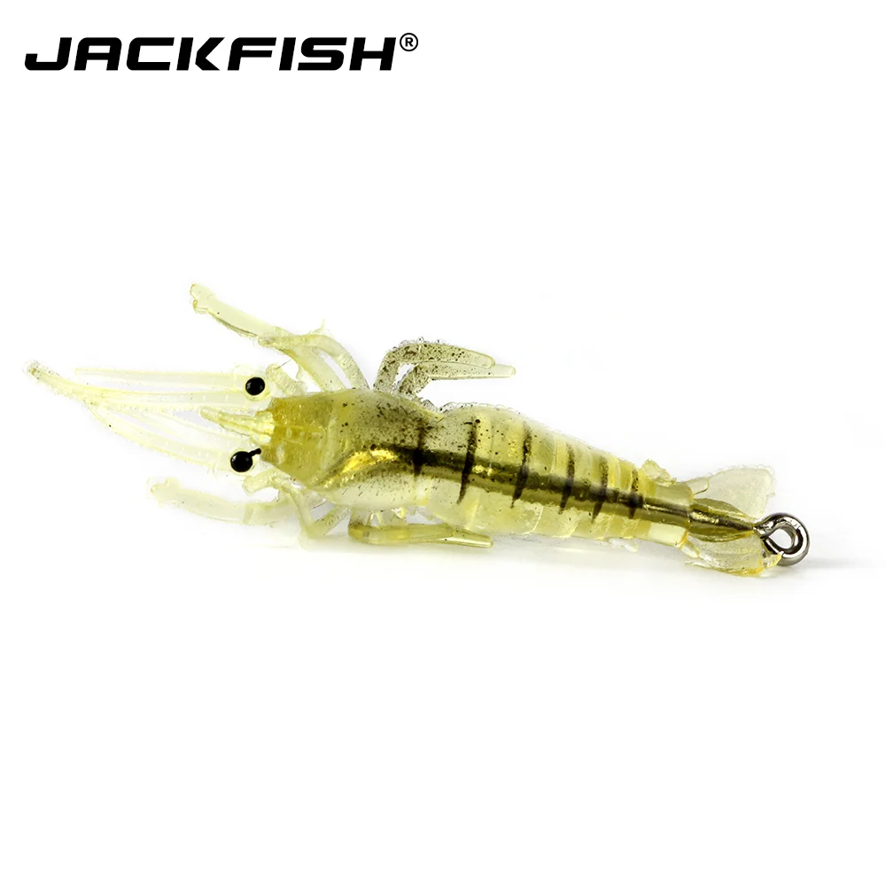 JACKFISH Мягкая приманка креветки с крючком 10 шт./лот мягкие искусственные приманки 4